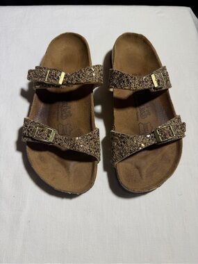 Sparkle Double-Strap Women’s Sandals - Brown
